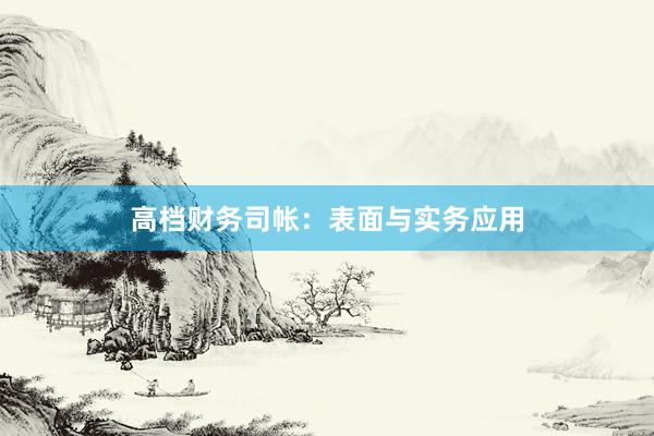 高档财务司帐：表面与实务应用